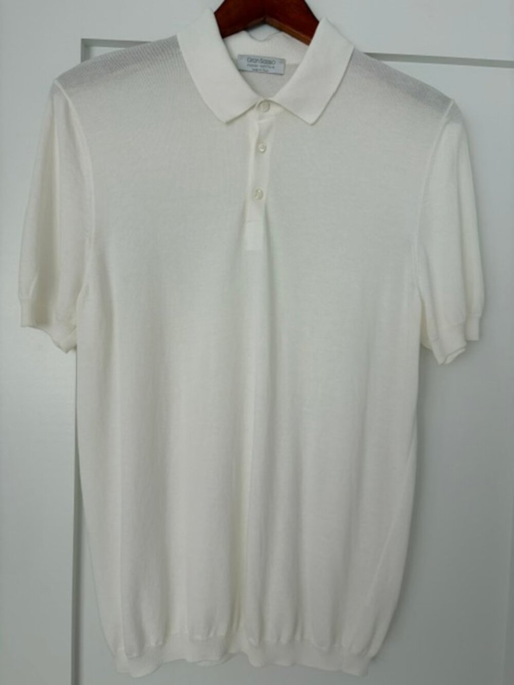 Gran Sasso White Cotton Polo EU 50/US 40